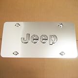 Jeep Logo Aluminum Semi Mirrored Front License Plate