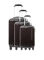 PLATINIUM Set de 3 trolleys rígidos (Negro)
