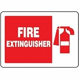 Safety Sign, Fire Extinguisher (symbol), 7 X 10, Aluminum