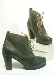 Mexx Leder Schnür Stiefelette grau Gr. 38