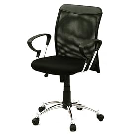 YAMAZEN CYBERCOM 肘付きメッシュバックチェアーMCM-45ＡBK ブラック MCM-45A