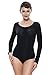 Franato Women's Shapewear Long Sleeve Leotard Open Crotch Body Shapers Plus Size X-Large Black