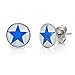 Trendy Mens Blue Star Stainless Steel Stud Earrings