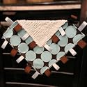 Blue and Chocolate Brown Mini Taggie Blanket