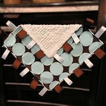 Blue and Chocolate Brown Mini Taggie Blanket