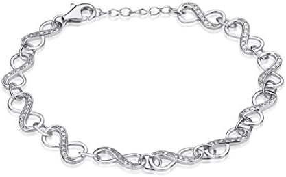 Sterling Silver Cubic Zirconia Infinity Bracelet