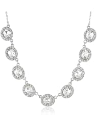Nina Lisbeth 9 Element Oval Halo Necklace, 18"