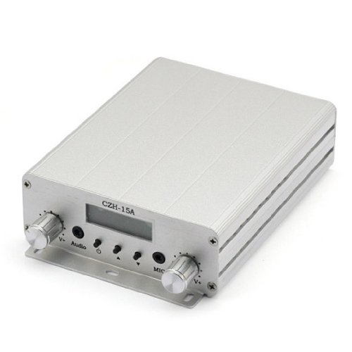 SainSonic CZH-15A 88-108MHz PLL LCD Stereo Broadcast Radio Station FM Transmitter, 15W, with GP Antenna