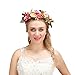 Valdler Natural Berries Reeds Flower Crown with Adjustable Ribbon for Wedding Festivals Purple