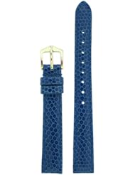 Watch Band Genuine Leather Lizard Grain Royal Blue Ladies 12 millimeter