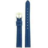 Watch Band Genuine Leather Lizard Grain Royal Blue 12mm
