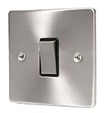  : SATIN CHROME 1 GANG 2 WAY 6 AMP LIGHT SWITCH,C302BCB