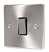 Kitchen & Housewares : SATIN CHROME 1 GANG 2 WAY 6 AMP LIGHT SWITCH,C302BCB