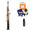 Legacy SS1000BN Intermediate Black Nickel Fully Engraved Soprano Saxophone with Case, Accessories and Selmer USA Mouthpiece
