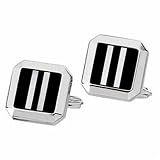 Genuine Onyx and Mother of Pearl Men's Cufflinks