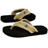 NBA Dallas Mavericks Unisex Khaki Frayed Flip Flops (Large)