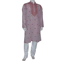 Men Cotton Clothing Embroidered Kurta Pajama Size L Chest :42 inches