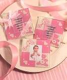 BABY GIRL PHOTO COASTERS - BABY GIRL GLASS PHOTO COASTERS - coaster, Quantity of 24 pc,
