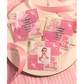BABY GIRL PHOTO COASTERS - BABY GIRL GLASS PHOTO COASTERS - coaster, Quantity of 24 pc, by Jaf Gifts