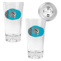 Florida Marlins 2pc Pint Ale Glass Set with Baseball Bottom - Oval Logo MLB Baseball