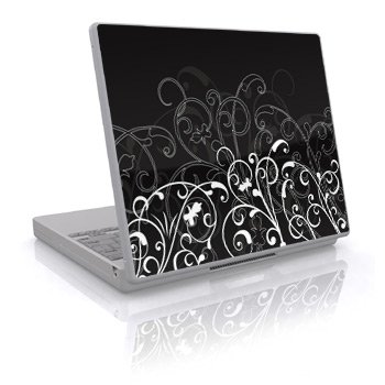 Childrens Toyshop  Video Games : Laptop Skin (Can be trimmed to fit most laptops.) (15" x 12") - B&W Fleur