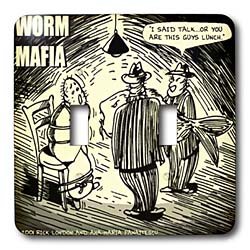 Londons Times Funny Bugs and Slugs Cartoons - Worm Mafia - Light Switch Covers - double toggle switch