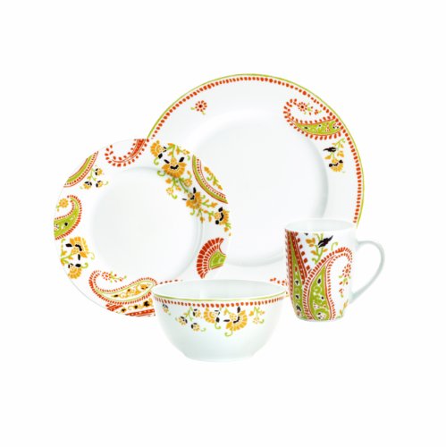 Rachael Ray Dinnerware Paisley 4-Piece Dinnerware Place Setting