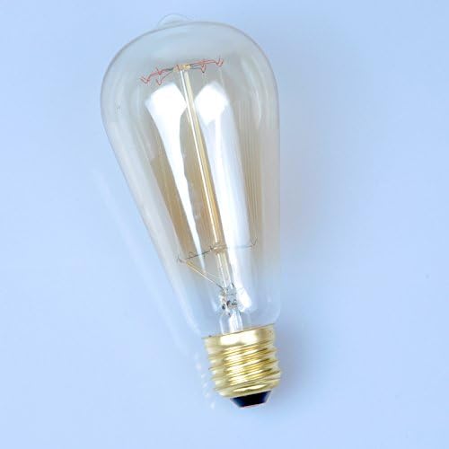 Art Bulb (6 Pack) ST64 Squirrel Cage Antique Incandescent Edison Bulb with E26 Medium Base, 40W, 110-120VAC, Soft White, for Hanging Pendant Light Fixtures
