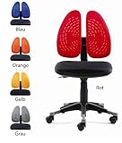 Pharao24 Drehstuhl Bürostuhl Kinderstühle 2420 rot ohne Rückenbezug