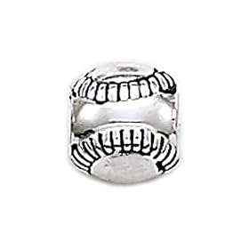 Buy Zable(tm) Sterling Silver Baseball Bead Charm by Finejewelers