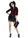 Persun Women Mid Waist A-Line Mini Feather Skirt