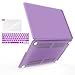 IBENZER MacBook Pro 15 Inch Case 2012-2015, Soft Touch Hard Case Shell Cover with Keyboard Cover Screen Protector for Apple MacBook Pro 15 with Retina Display A1398, Purple,MMP15R-PU+2