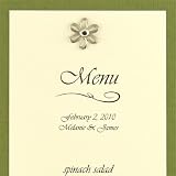 Printable Menu Card - Slim Layered - Ecru & Herbeus (50 Pack)