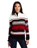 Alfred Dunner Womens Chenille Stripe Sweater
