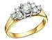 Diamond Engagement Ring: 14K Yellow and White Gold 3/5 Carat (ctw)