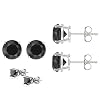 Authentic Black Cubic Zirconia Sterling Silver Stud Earrings Top Quality Cubic Zirconia. 1.50 Carat Each Stone, Total Weight of 3.00 Carat. Heavy Casting Settings