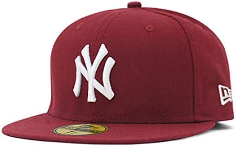 Tx Adjustable Unisex New York Yankees Cap Snapback Sport Flat Brim Hip-hop Hat (Burgundy)