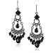1928 Jewelry Jet and Onyx-Colored Hues Crescent Chandelier Earrings