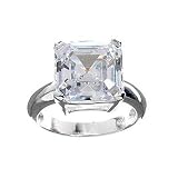 Sterling Silver Princess Cut Cushion White CZ Ring