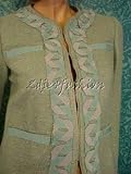 Review   / $1675 New MOSCHINO Jade Boucle Ribbon Cropped Jacket 4