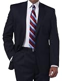 Lauren by Ralph Lauren Mens Suit Two Button 2pc Notch Lapel Merino Wool Pleated Pants Total Comfort Fit Navy Stripe