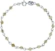 Sterling Silver 7" Bracelet w/ 4mm Natural Citrine Beads, 3/16" (4mm) wide