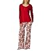 Nick & Nora® Womens Knit Top/Thermal Pant Pajamas Set - Barn Red Sock Monkey