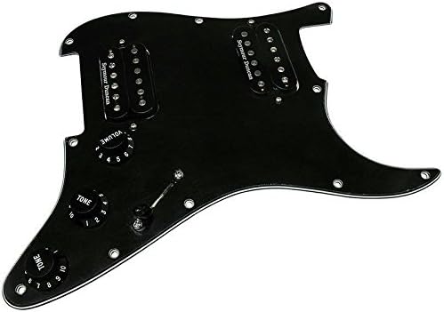 HDCustom Guitar Supply loaded HH pickguard for Stratocaster with Seymour Duncan Hot Rodded Humbucker pickup set, Black