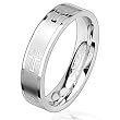 Two Tone Brushed and Polished Stainless Steel Cross Ring (Sizes 5 - 9)