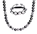 BodyJ4You Necklace Bracelet Jewelry Set Crystal 6 Disco Balls, Necklace 11 Disco Ball Iced Out