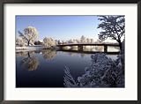 Winter Scene on the River Lagan Belfast, the Heaviest Snowfall in 18 Years, December 2000 Places Framed Photographic Poster Print by Mirrorpix, 29x21