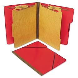 S J Paper S56000 S J Paper Classification Folios w/Fastener, Ltr, 6-Section, Executive Red, 10/Bx