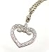 Heart Pendant Necklace Pave Set with Diamonds on 17 Chain, 18k White Gold (T.w. 0.50)