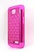 Thousand Eight(TM) For LG Optimus L70 Diamond Studded Silicone Rubber Skin Hard Case + [FREE LCD Screen Protector Shield(Ultra Clear)+Touch Screen Stylus] (Diamond hot pink/black)